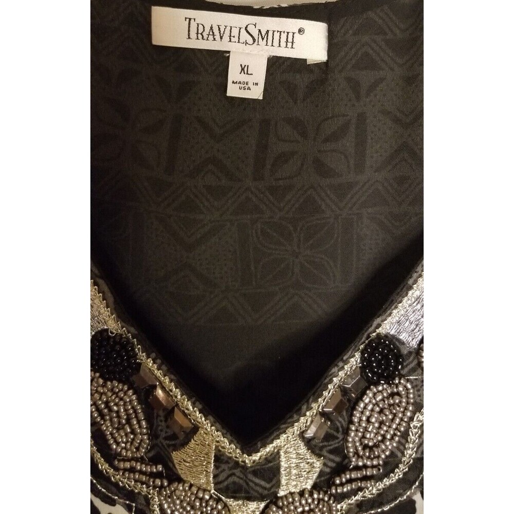Travel Smith Women's Tunic Top XL Beaded & Embroidered Embellishments Boutique - Picture 4 of 5
